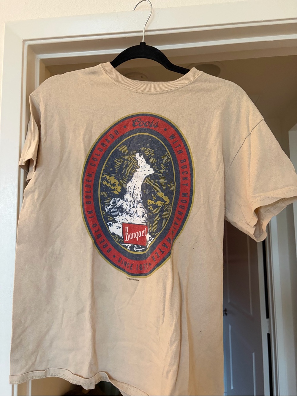 Beige Graphic Tee - Men